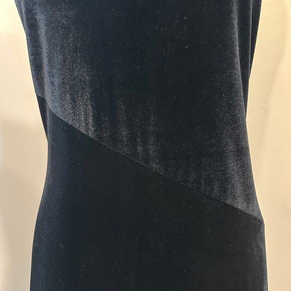 VTG Y2K 90s Marian & Maral Black Velvet Sleeveless Maxi Dress Gothic Witch Small - Picture 5 of 11